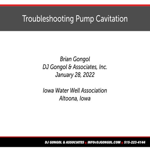 Troubleshooting pump cavitation - v.19
