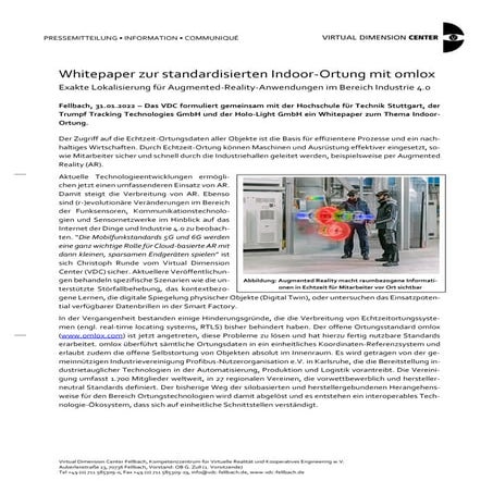 Whitepaper zur standardisierten Indoor-Ortung mit omlox