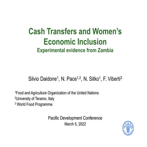 Cash Transfers and Women's Economic Inclusion