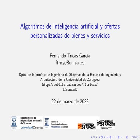 Algoritmos de Inteligencia artificial y ofertas personalizadas de bienes y servicios