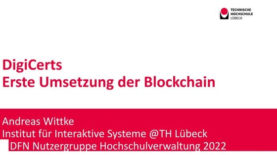 DigiCerts - Erste Umsetzung in der Blockchain