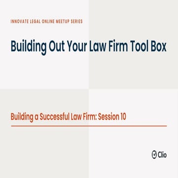 Building Out Your Law Firm Tool Box