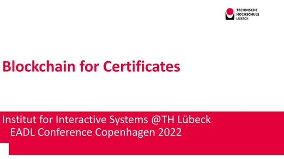 Digital Certificates on  a Blockchain 