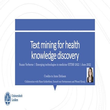 Text mining for health knowledge discovery
