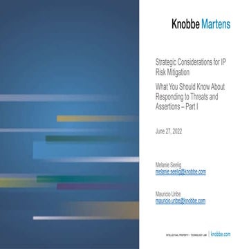What You Should Know About Responding to IP Threats and Assertions - Knobbe M...