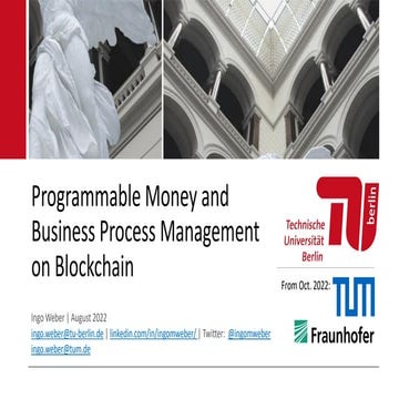 Programmable Money and Business Process Management on Blockchain