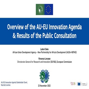 Overview of the AU-EU Innovation Agenda & Results of the Public ...
