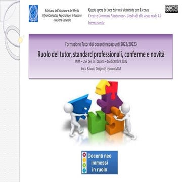 Ruolo del tutor, standard professionali, conferme e novità