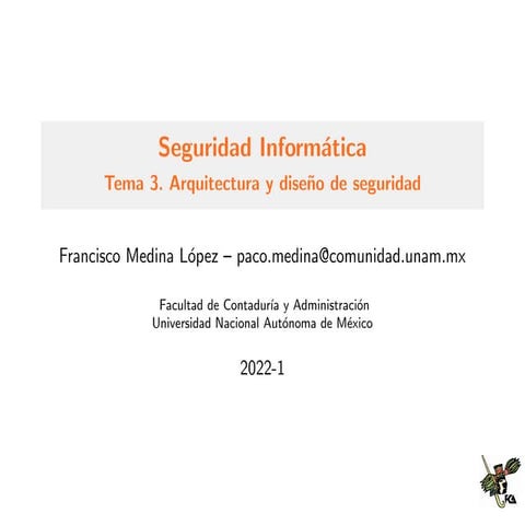 Tema 3. Arquitectura y diseño de seguridad
