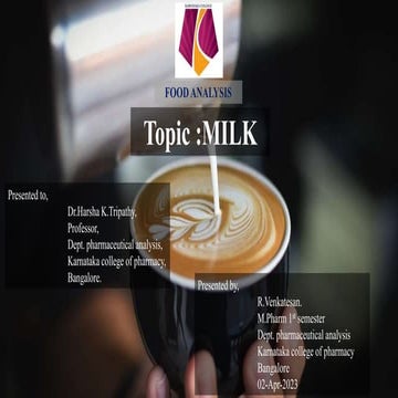  Milk analysis 