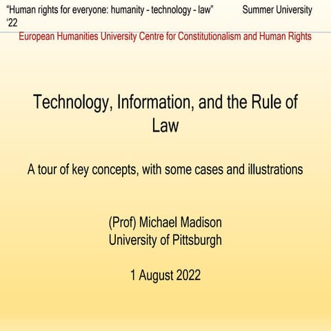 2022 - European Humanities University presentation