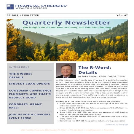 Financial Synergies | Q3 2022 Newsletter