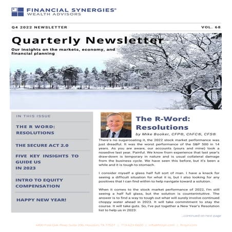 Q4 2022 Newsletter