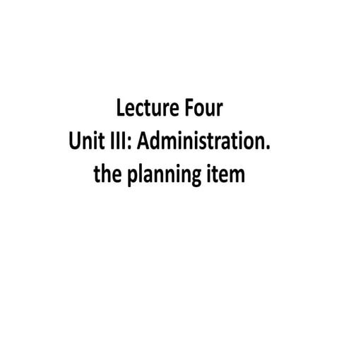 planning administration