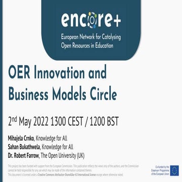 ENCORE+ Innovation and Business Models Circle 2