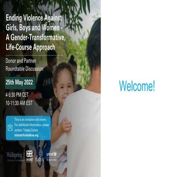 Ending Violence Against Girls, Boys and Women Via A Gender-Transformative, Li...