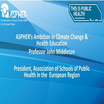 ASPHER's ambition in climate change and health education