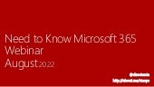 August 2022 CIAOPS Need to Know Webinar