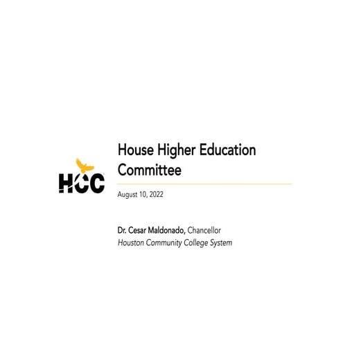 Chancellor’s Legislative Testimony