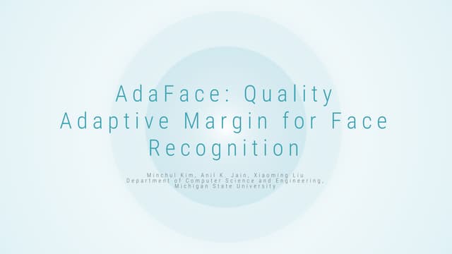 AdaFace(CVPR2022)