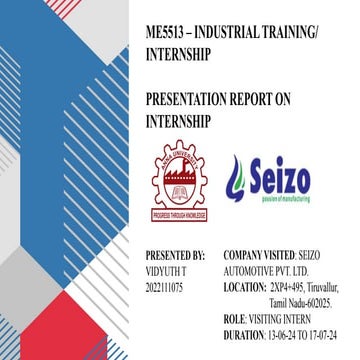 Internship training presentation report review | PPTX