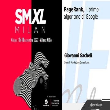 202211 SMXL Sacheli: PageRank, cos'è e come funzionava