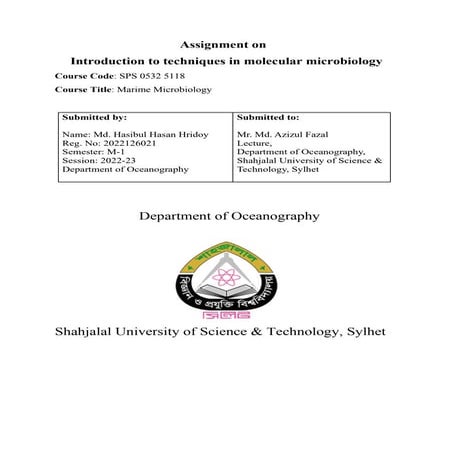 Introduction to technique in marine microbiology