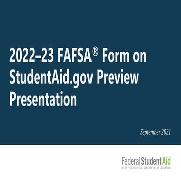2022 Fafsa Preview Presentation Pptx