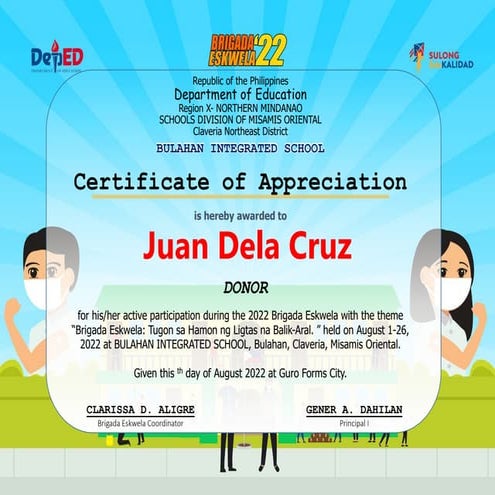 2022 Brigada Cerificate of Appreciation Template -www.guroforms.com.pptx