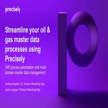 Streamline Your Oil & Gas Master Data Processes Using Precisely