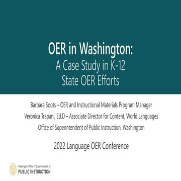 2022 Language OER Conference:  K-12 OER in Washington