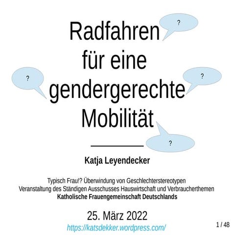 Radfahren für eine gendergerechte Mobilität
