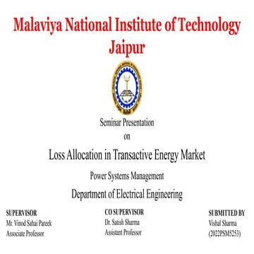 loss allocation methods in transactive energy market | PPTX