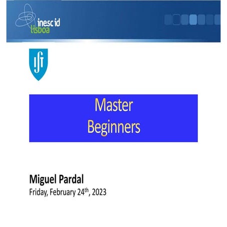 Master Beginners Workshop - Feb 2023