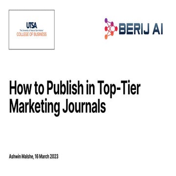 How to publish in top tier marketing journals