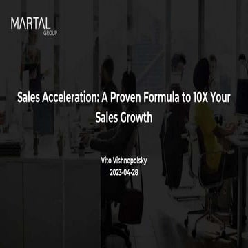 Sales Acceleration: A Proven Formula to 10X Your Sales Growth