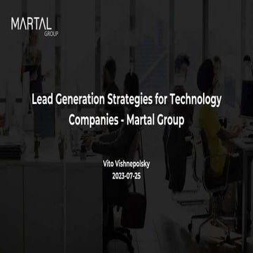 Lead Generation Strategies for Technology Companies - Martal Group
