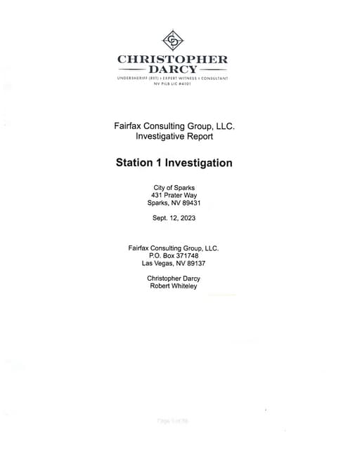 Sparks Fire Dept. investigative report into Timothy Egan dropping a senior ci...