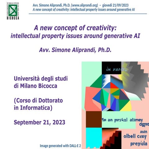 A new concept of creativity: intellectual property issues around generative A...