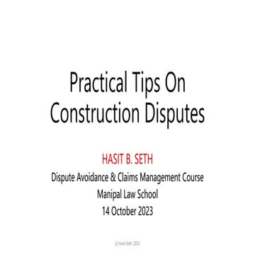 2023-10-14 - Manipal Law School Construction Claims.pptx