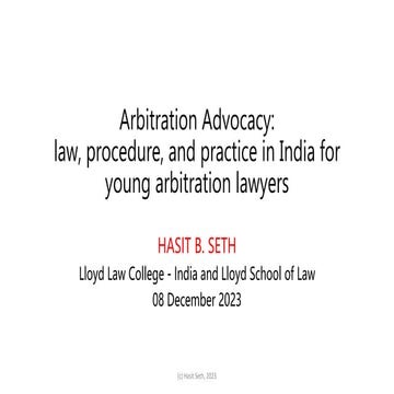 2023-12-08 - LLoyds College - Arbitration Advocacy For Young Lawyers.pptx