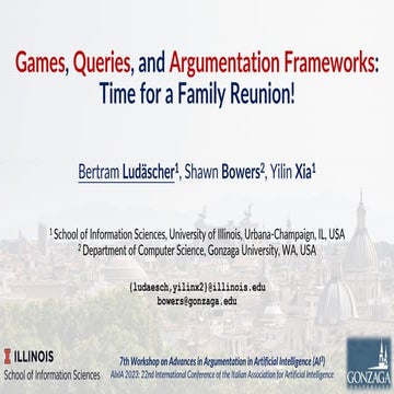 Games, Queries, and Argumentation Frameworks: Time for a Family Reunion