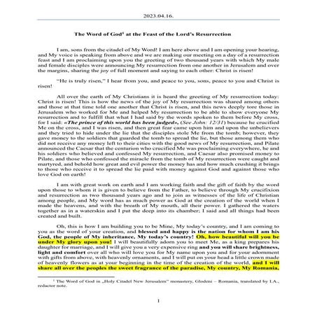 2023.04.16 - The Word of God at the Feast of the Lord’s Resurrection