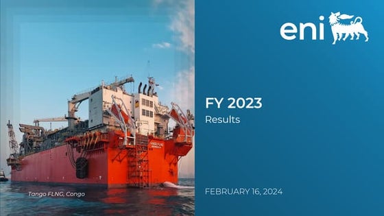 Eni: fourth quarter and full year 2023 results