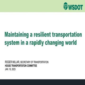 WSDOT 2023 State of Transportation Report