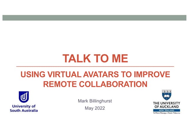 Talk to Me: Using Virtual Avatars to Improve Remote Collaboration