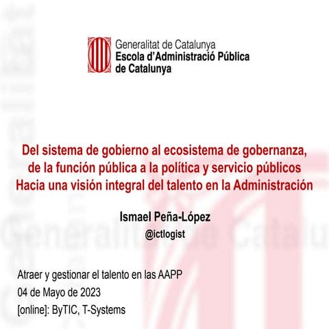 Del sistema de gobierno al ecosistema de gobernanza, de la función pública a ...