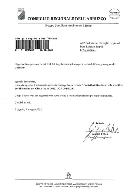 25.10.22 Chiarimenti sui ritardi in merito all’abbattimento del ...