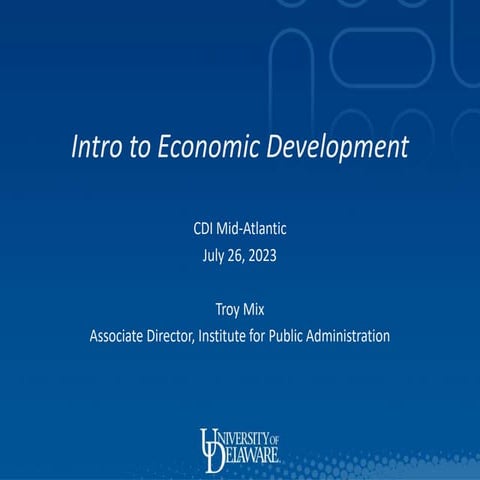 Intro to Economic Development