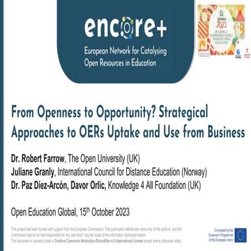 From Openness to Opportunity? Strategical Approaches to OERs Uptake and Use f...